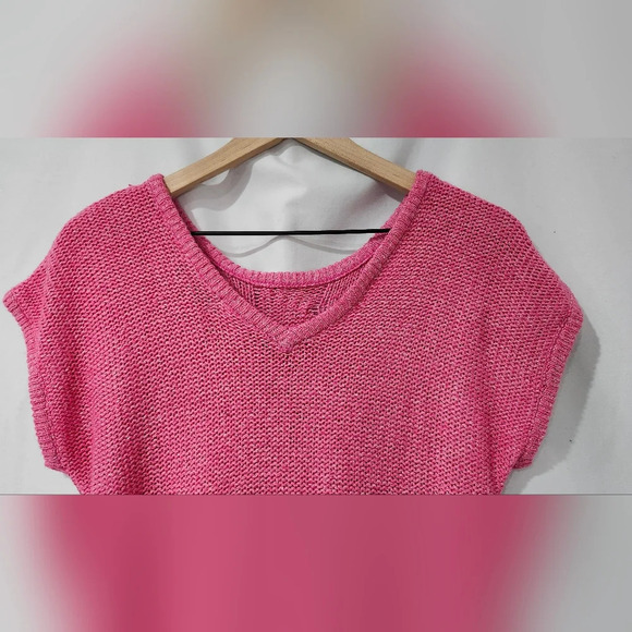 VTG Bubblegum Pink Womens Cable‎ Knit Sweater Size XS/S Preppy Retro 80s - Picture 5 of 6
